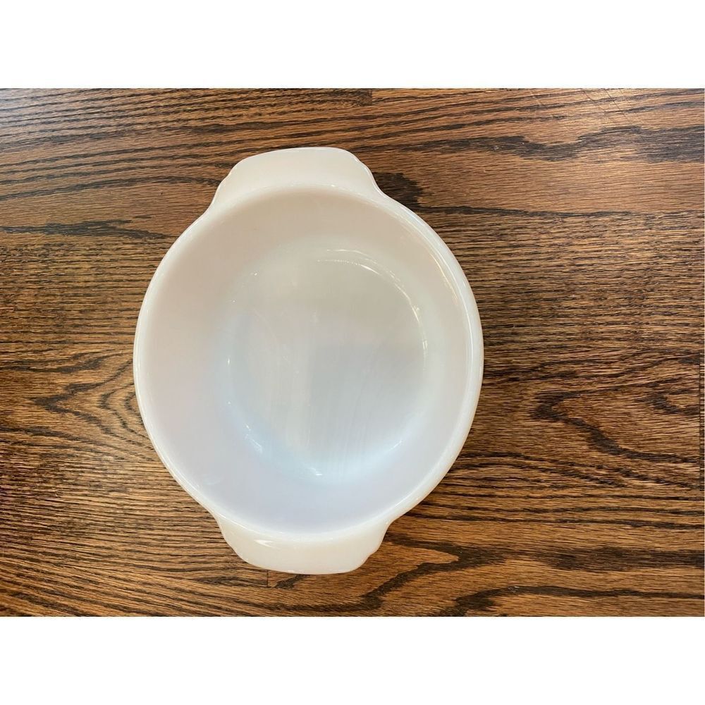 Fire King, Peach Lustre, Casserole,  Vintage, MCM, 11, 1 1/2 Quart,  Round, Doub - Picture 2 of 7